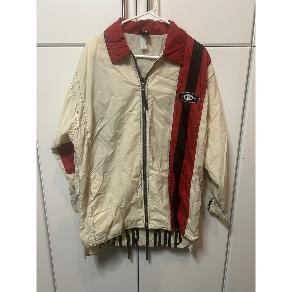 Vintage Killer Loop Windbreaker Jacket Cream Red Black 90s Streetwear Zip Up